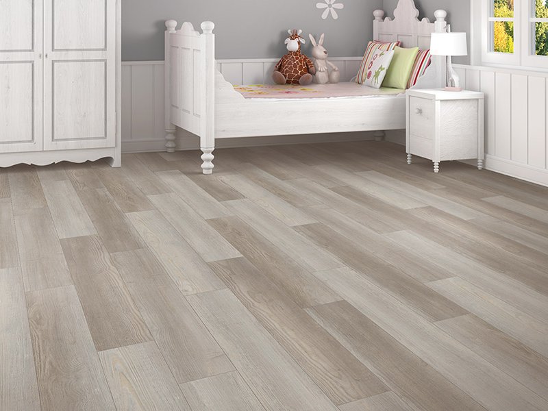 children's bedroom on luxury vinyl floor