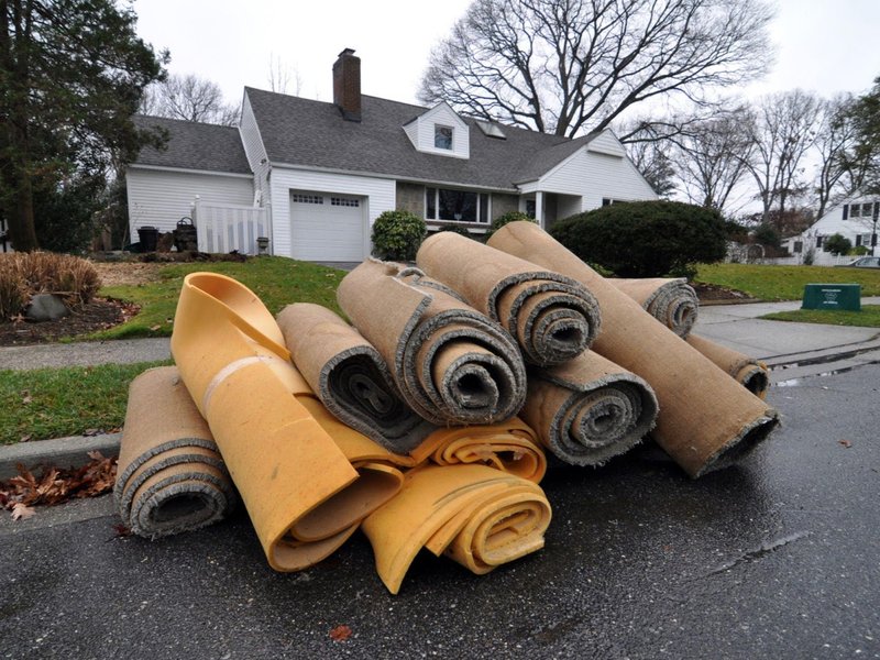 OLD CARPET PADDING AND FLOORING